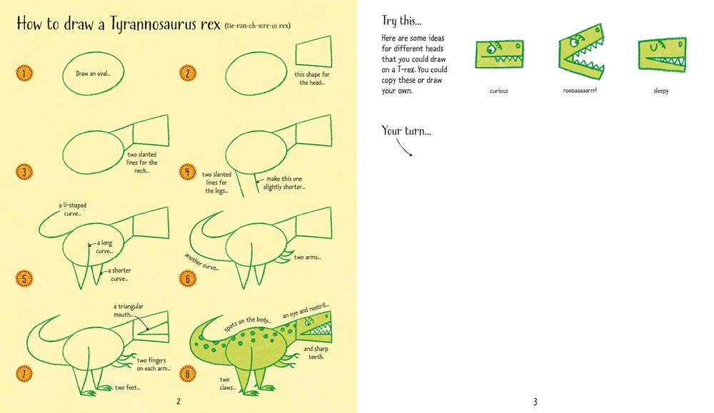 Step-By-Step Drawing Dinosaurs : Usborne