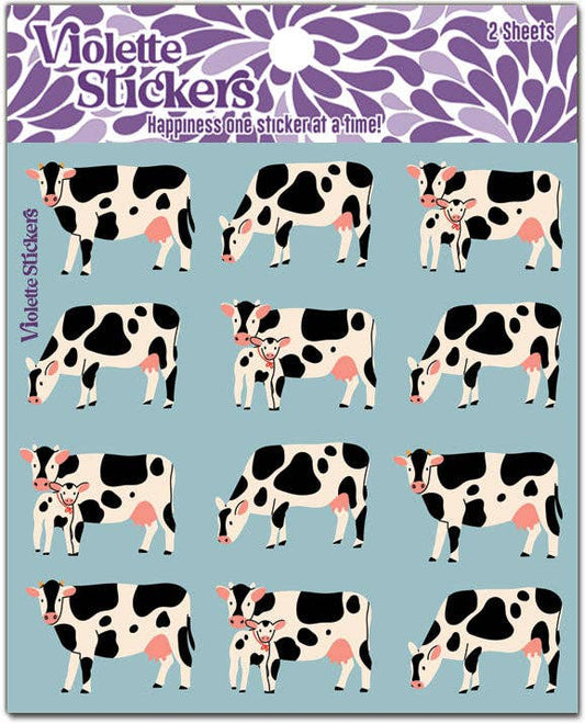 Blue Holstein Cows Stickers