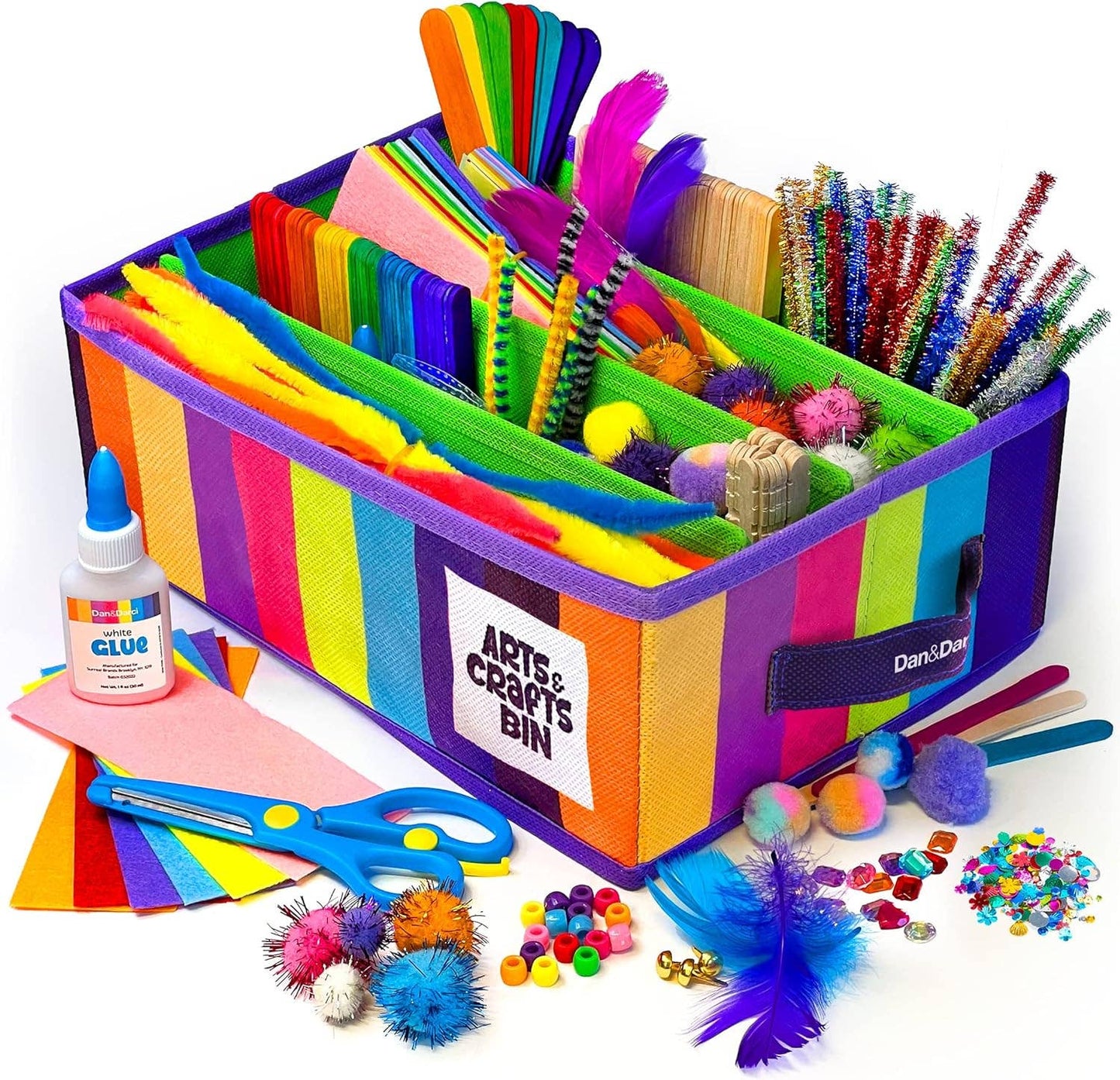 Arts & Crafts Supplies Kit - with Storage Bin