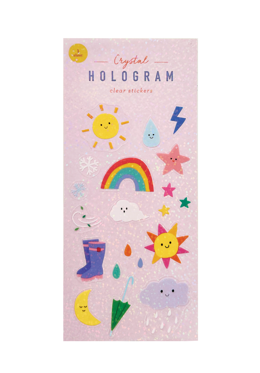 Weather Crystal Hologram Clear Stickers
