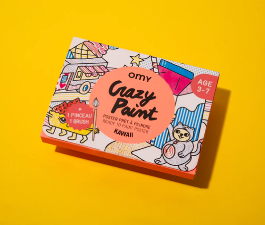 Kawaii paint activity - with brush + pre-applied paint