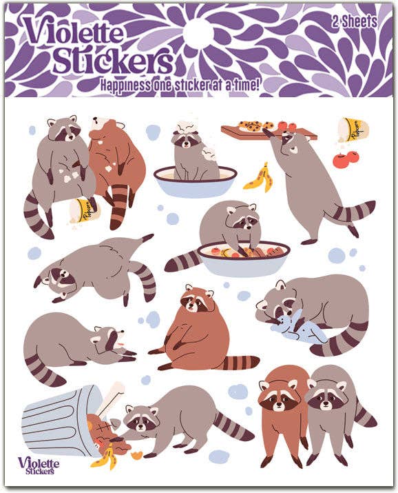 Raccoon Mischief Stickers