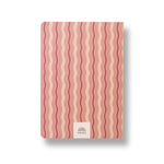 A5 Stepped Lined & Dotted Notebook, Pink Waves