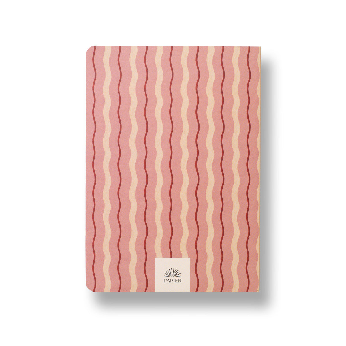 A5 Stepped Lined & Dotted Notebook, Pink Waves