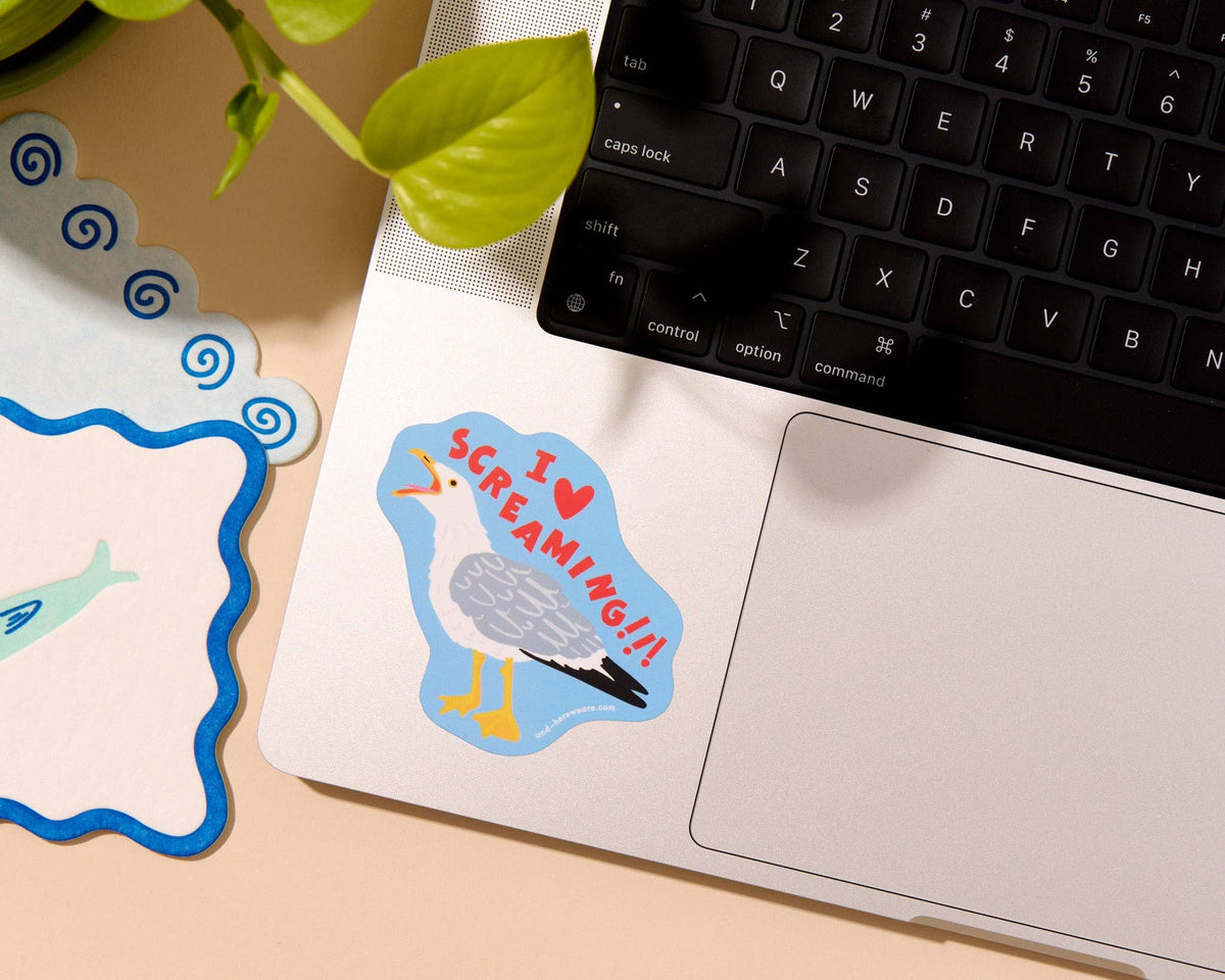 I Heart Screaming seagull vinyl sticker