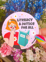 Literacy & Justice For All vinyl sticker