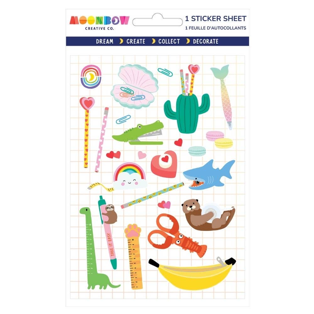 Novelty Stationery Glossy Sticker Sheet