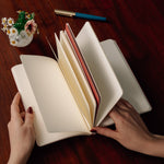 A5 Stepped Lined & Dotted Notebook, Pink Waves