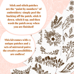 Floral Stick and Stitch Patch Embroidery Kit - Includes Everything