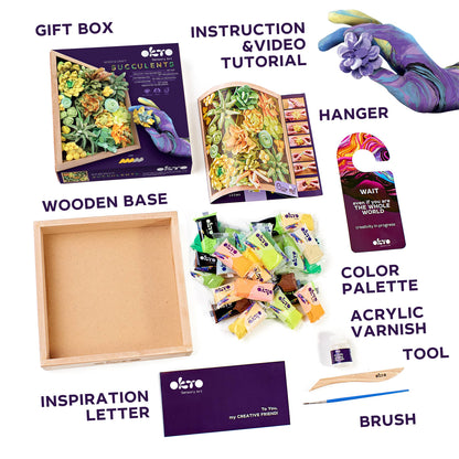 OKTO Sensory air dry clay art 3D woodcraft “Energy”