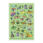 Sushi Animals Glitter sticker sheet