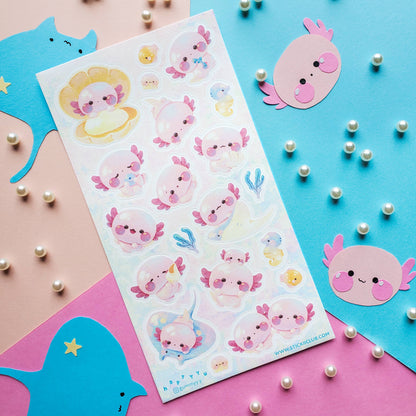 Adorable Axolotls Sticker Sheet