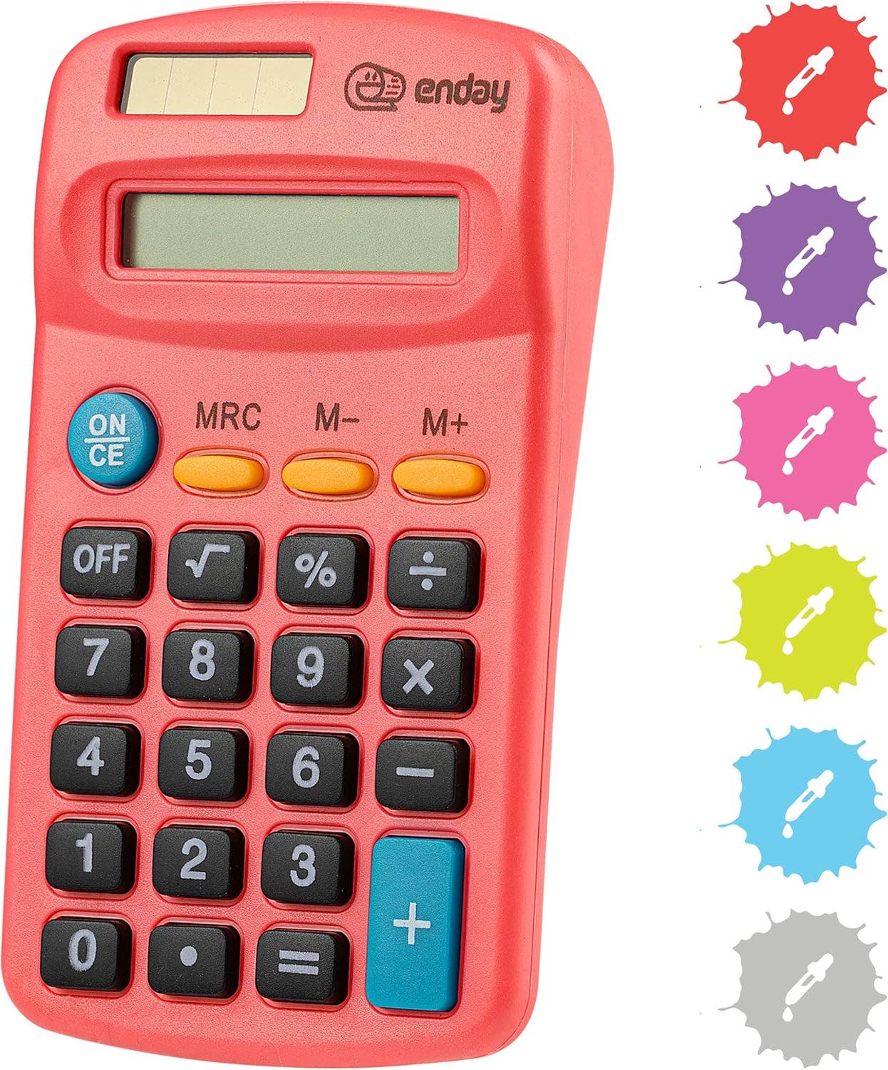 8-Digit Dual Power Pocket Size Calculator: Red