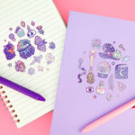 Witch and Sorcery Pastel Glitter Sticker Sheet