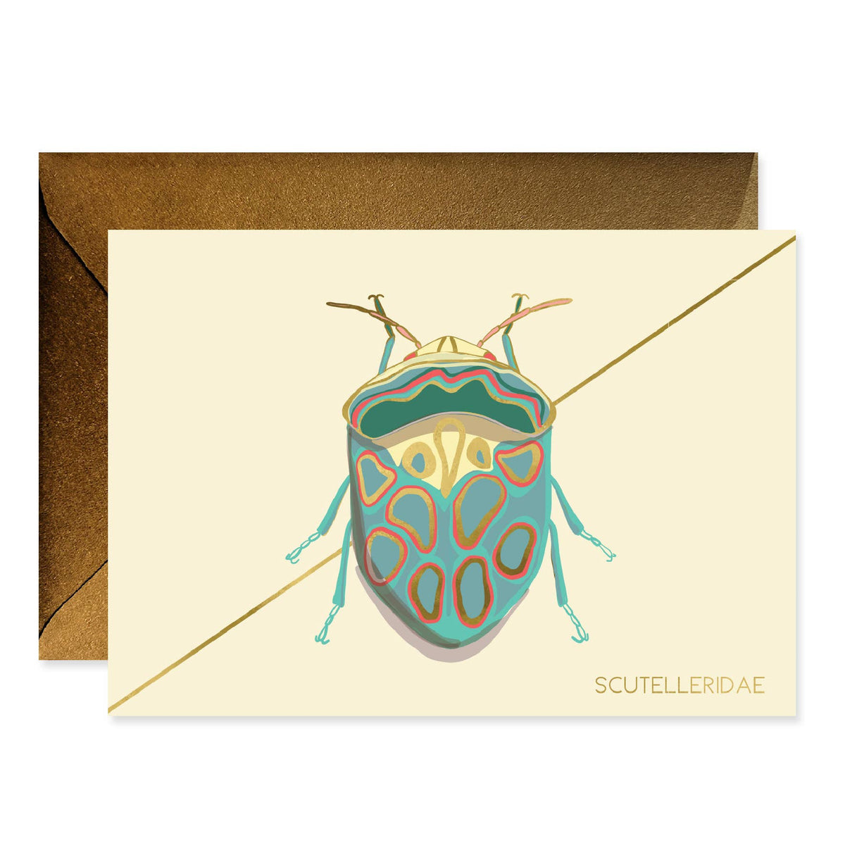 Teal Beetle greeting card
