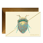 Teal Beetle Stationery Boxed Set Of 6 Cards