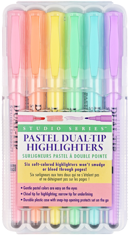Dual-Tip Pastel Highlighters (Set of 6)