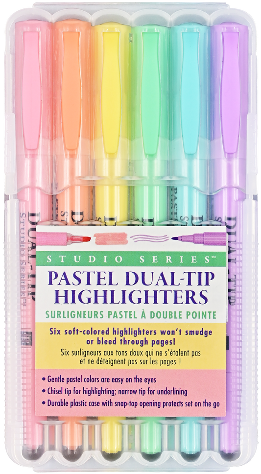Dual-Tip Pastel Highlighters (Set of 6)