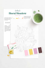 Floral Meadows watercolor painting kit