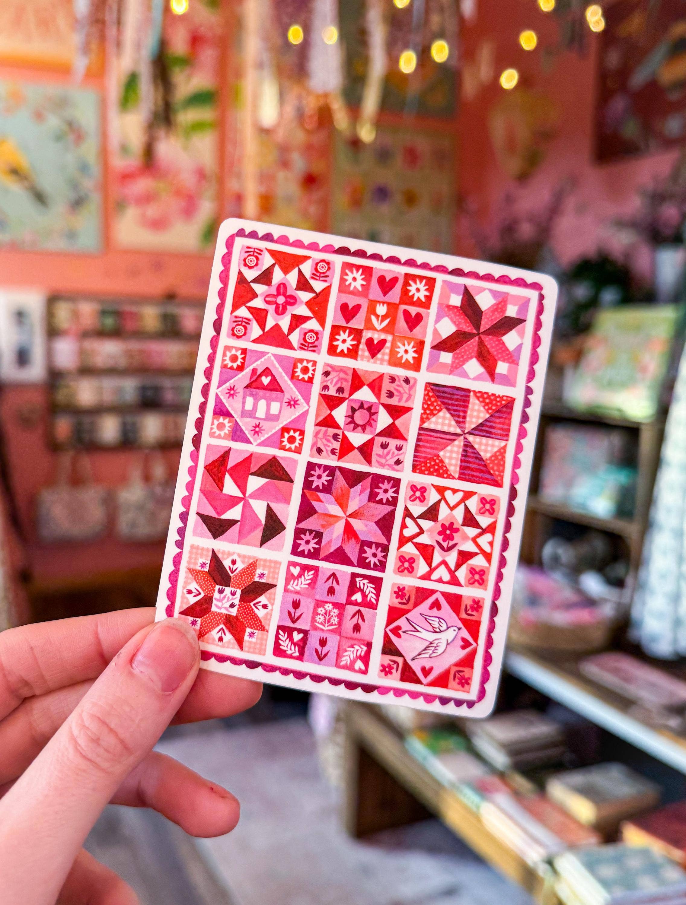 Stitched With Love matte sticker