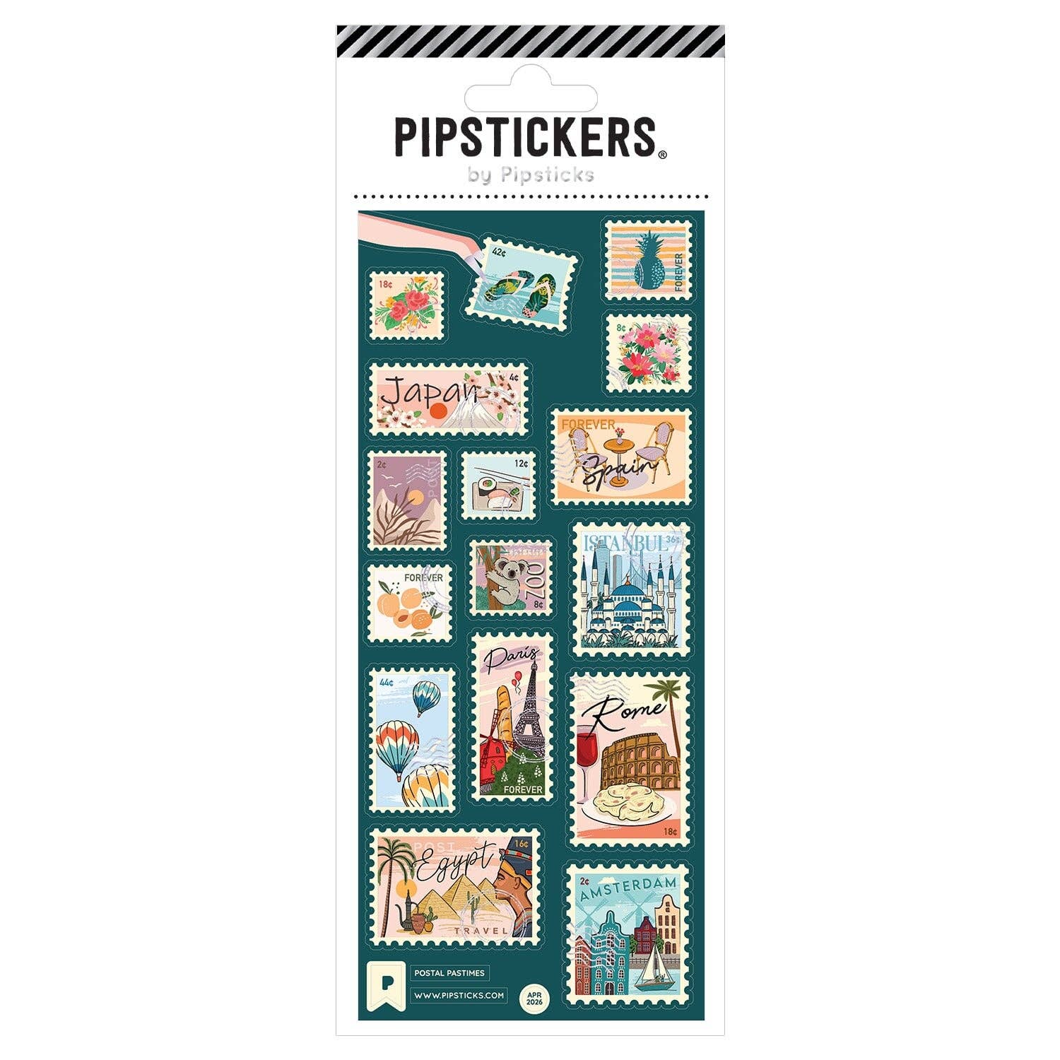 Postal Pastimes sticker sheet