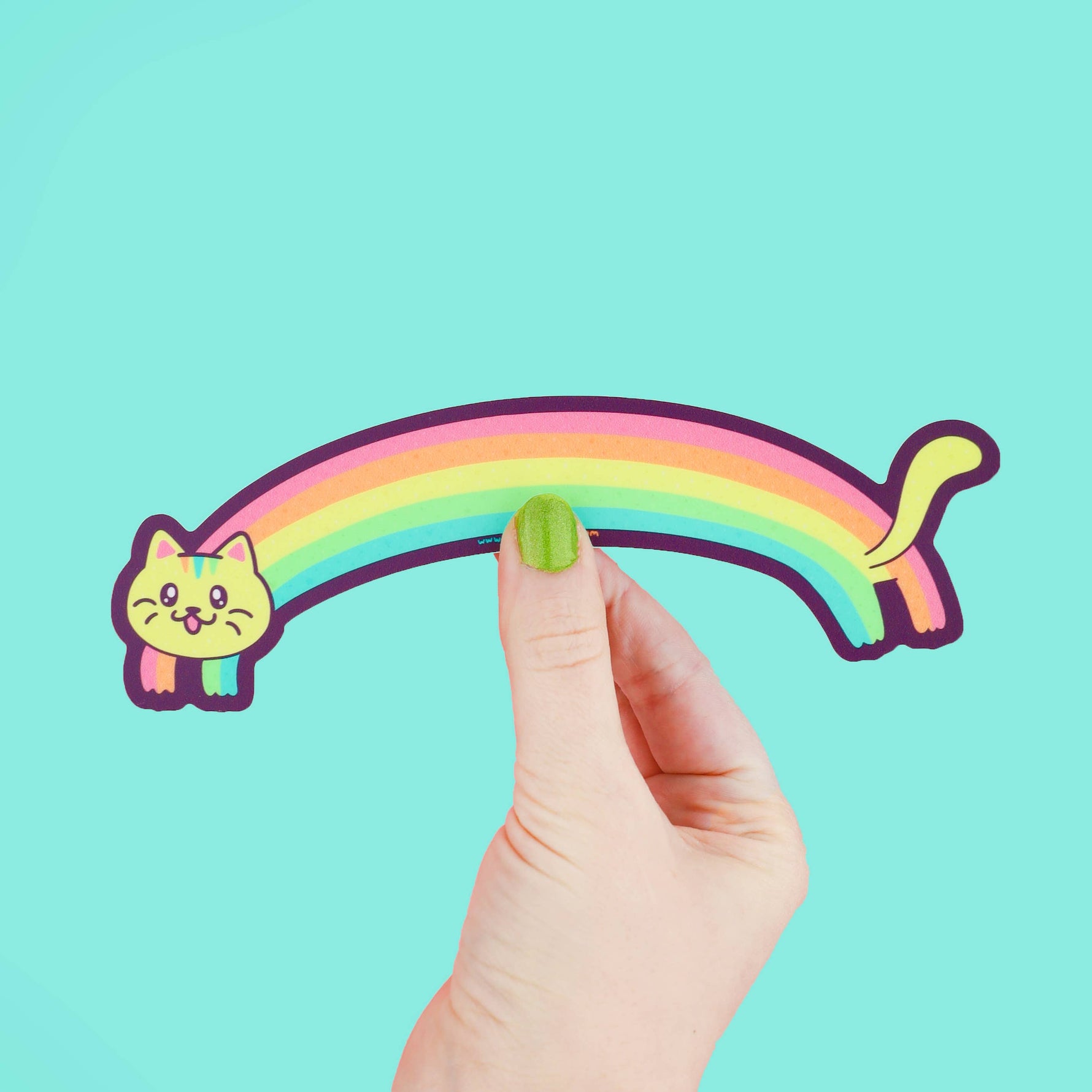Rainbow Kitty Cat long vinyl sticker