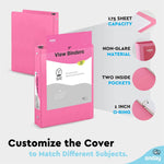 3 Ring 1” Binder Clear View Cover: Assorted Colors