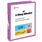 3 Ring 1” Binder Clear View Cover: Assorted Colors