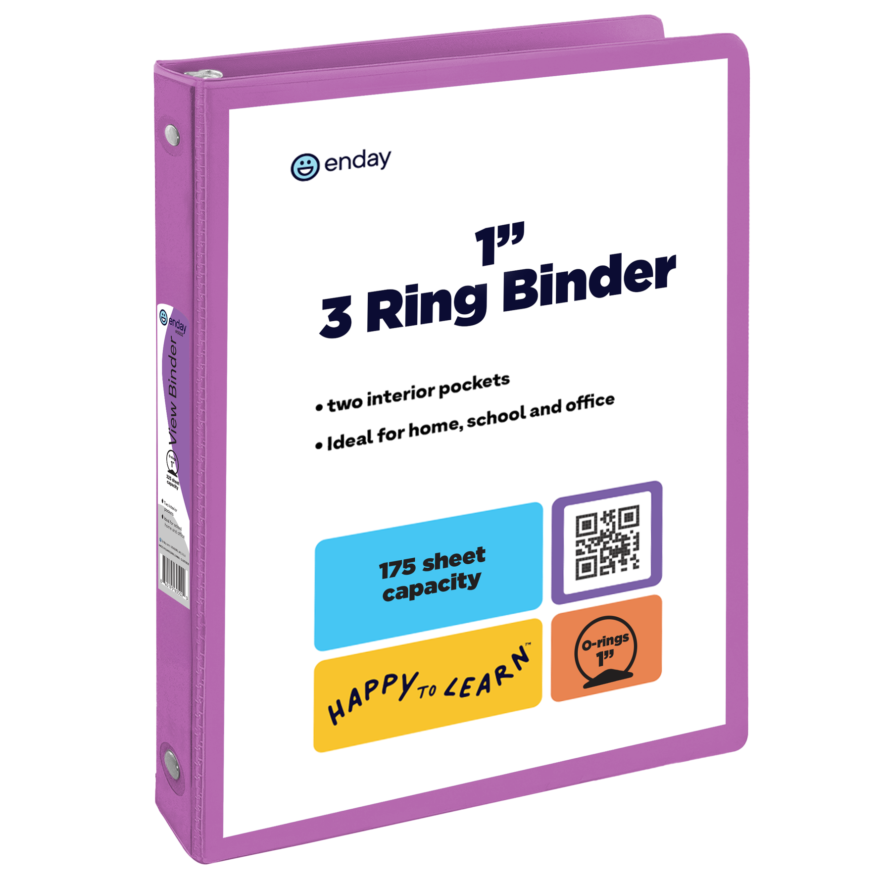 3 Ring 1” Binder Clear View Cover: Assorted Colors