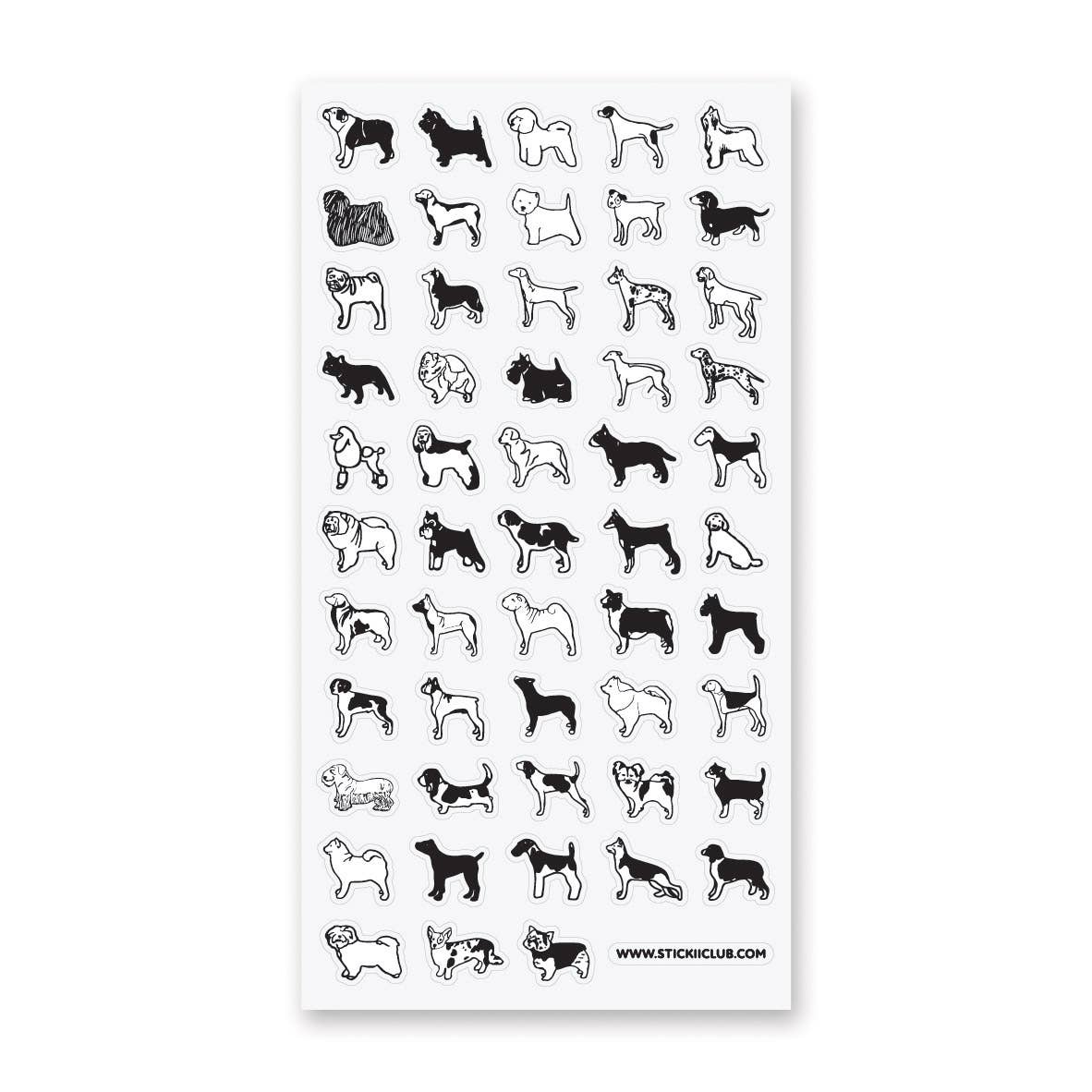 B&W Dogs Sticker Sheet