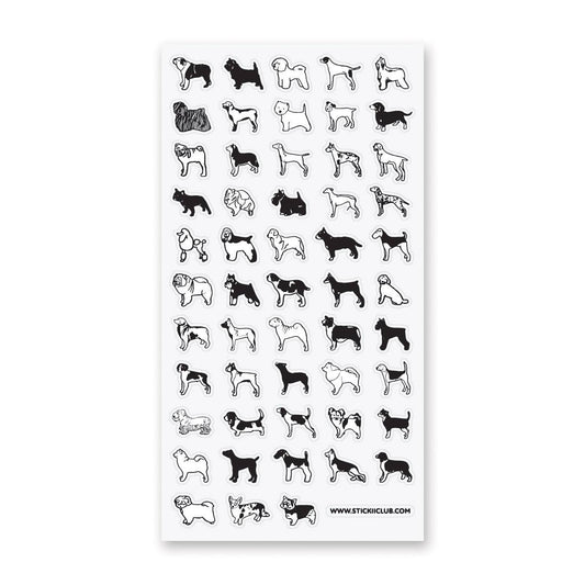 B&W Dogs Sticker Sheet