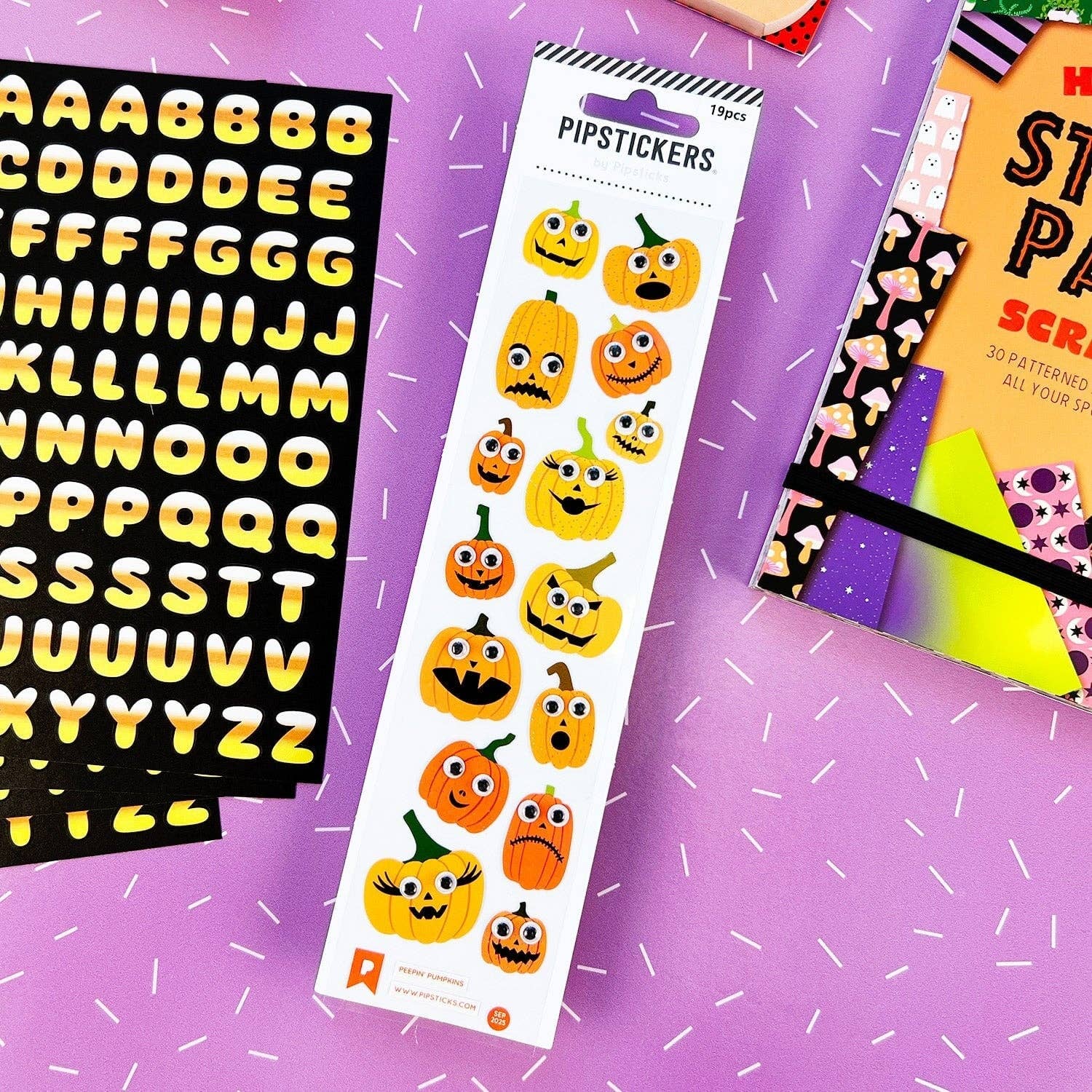 Peepin' Pumpkins Googly Eye sticker sheet