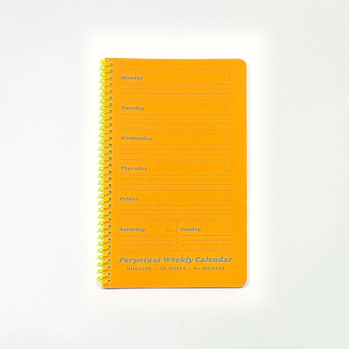 Undated Perpetual Weekly Calendar: Flo Orange