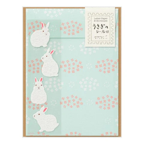 Stationery Set With Stickers- Rabbit