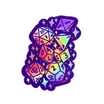 Gamer D20 Board Game Dice  Vinyl Sticker (Holographic)