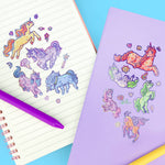 Magical Unicorns Rainbow Mythical Glitter Sticker Sheet