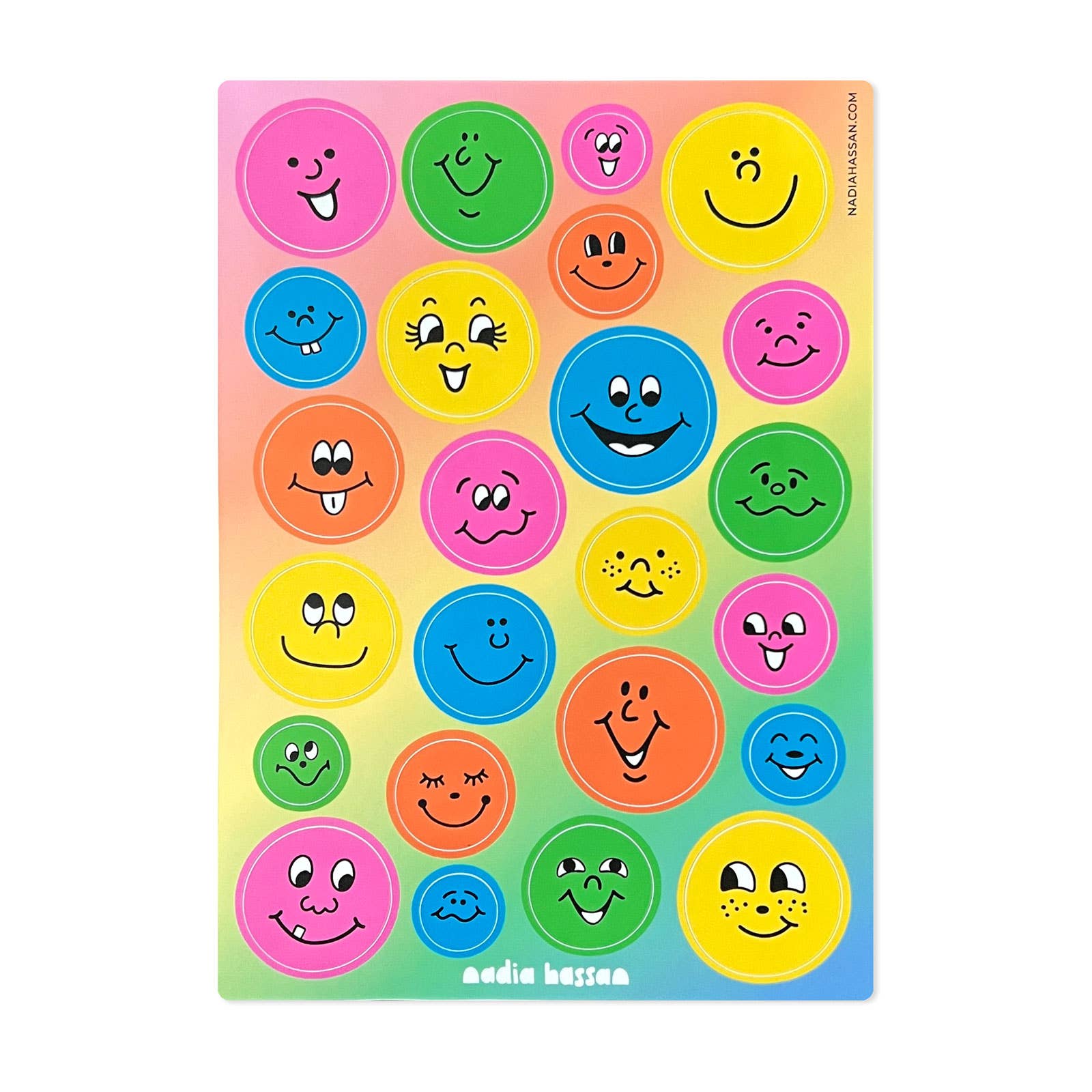 Retro Smiles Sticker Sheet