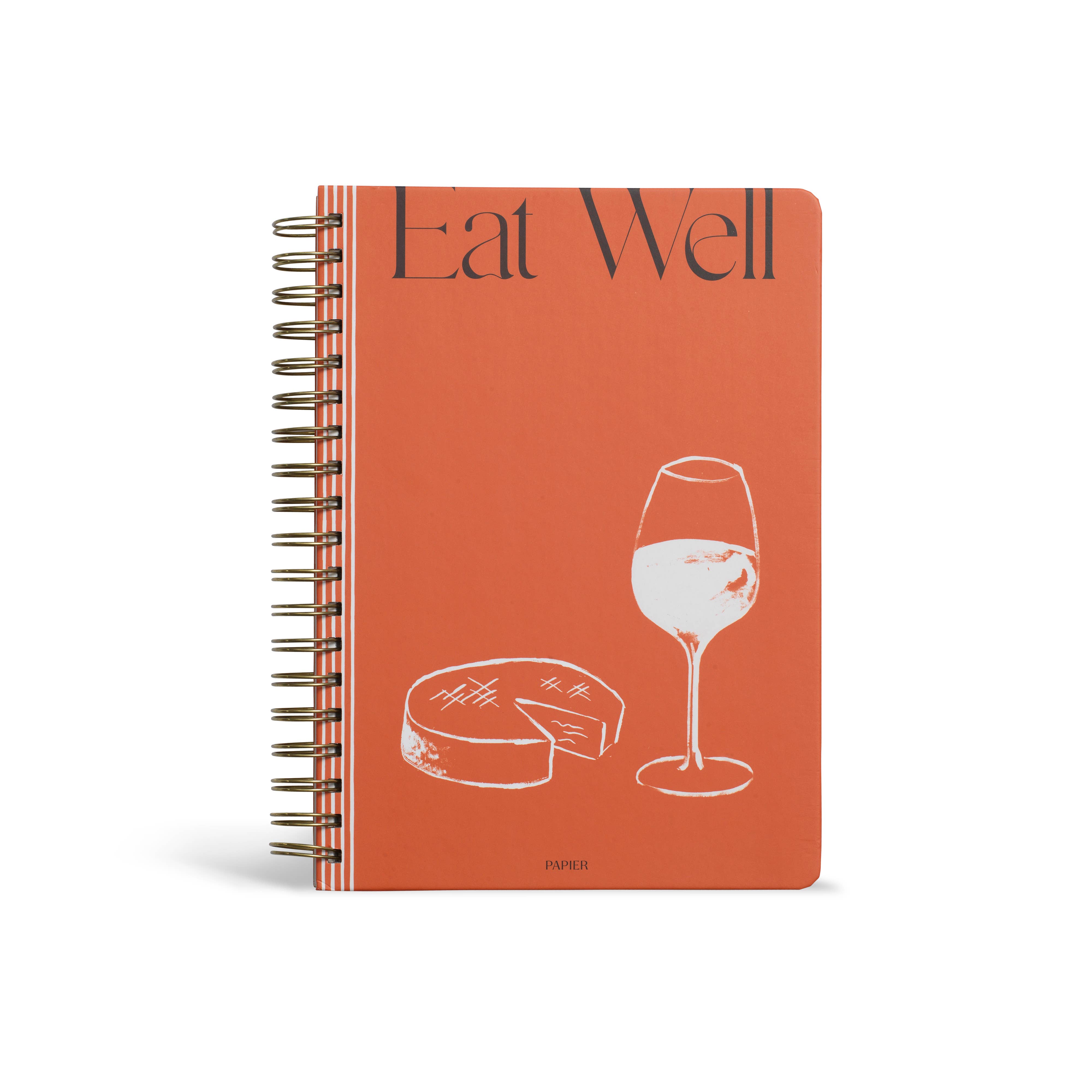 Hardcover Spiral Guided Recipe Journal - Eat Well