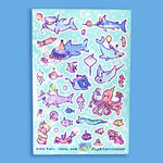 Ocean Birthday Party Glitter sticker sheet