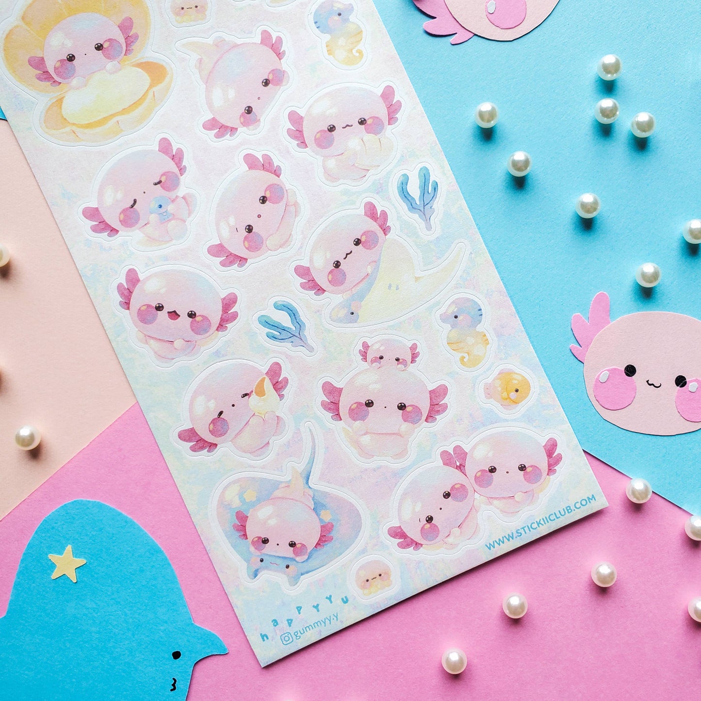 Adorable Axolotls Sticker Sheet