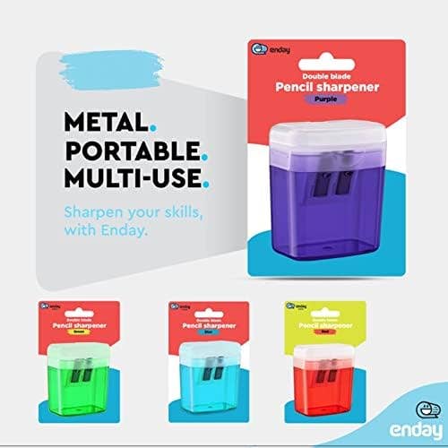 Pencil Sharpener, Dual Blade with Lid: Purple