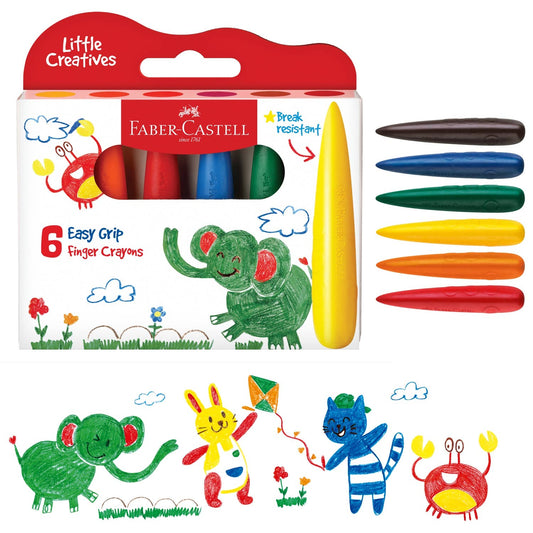 Little Creatives Finger Crayons, 6 Ct