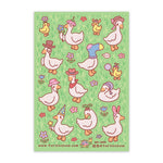 Ducks with Hats Glitter Sticker Sheet