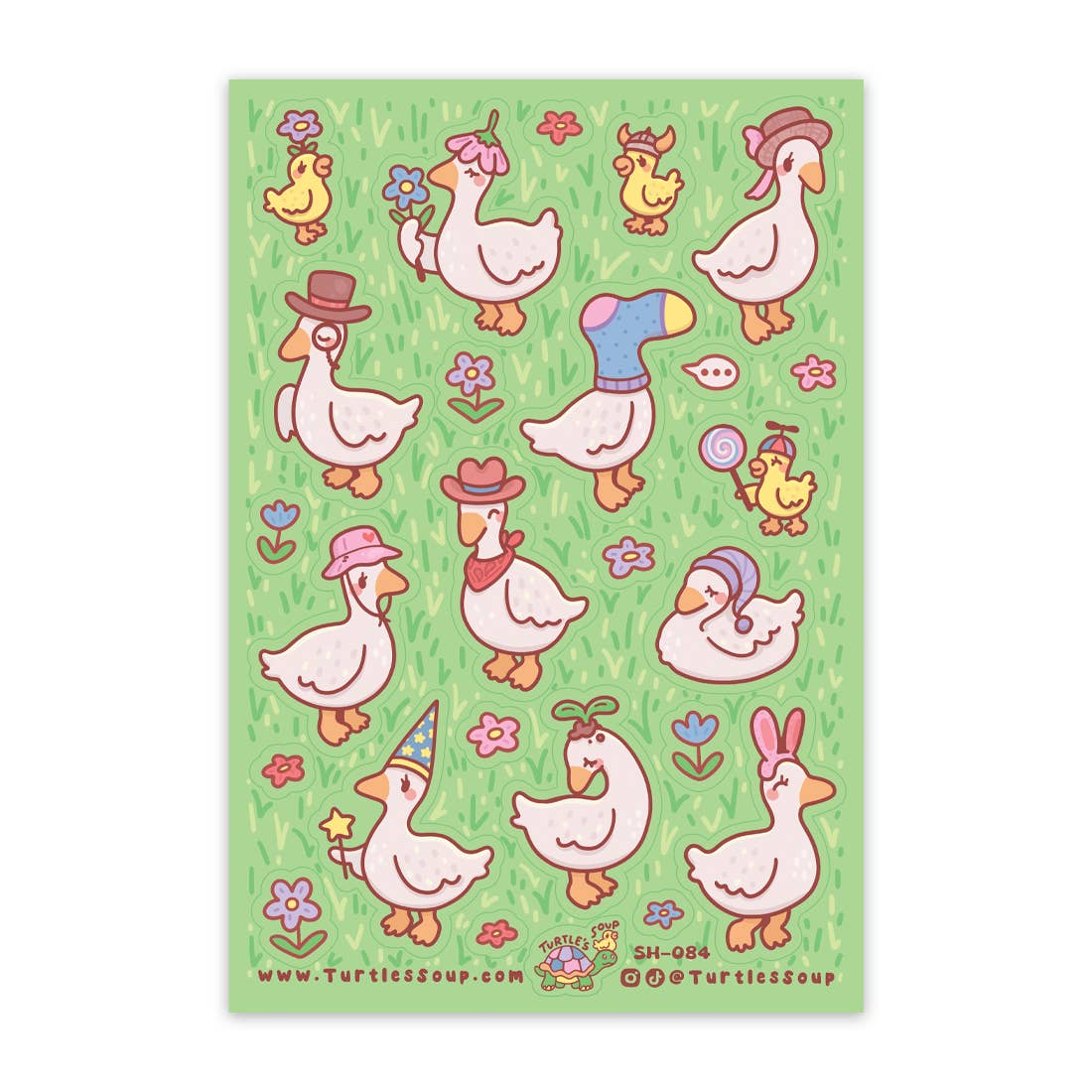 Ducks with Hats Glitter Sticker Sheet