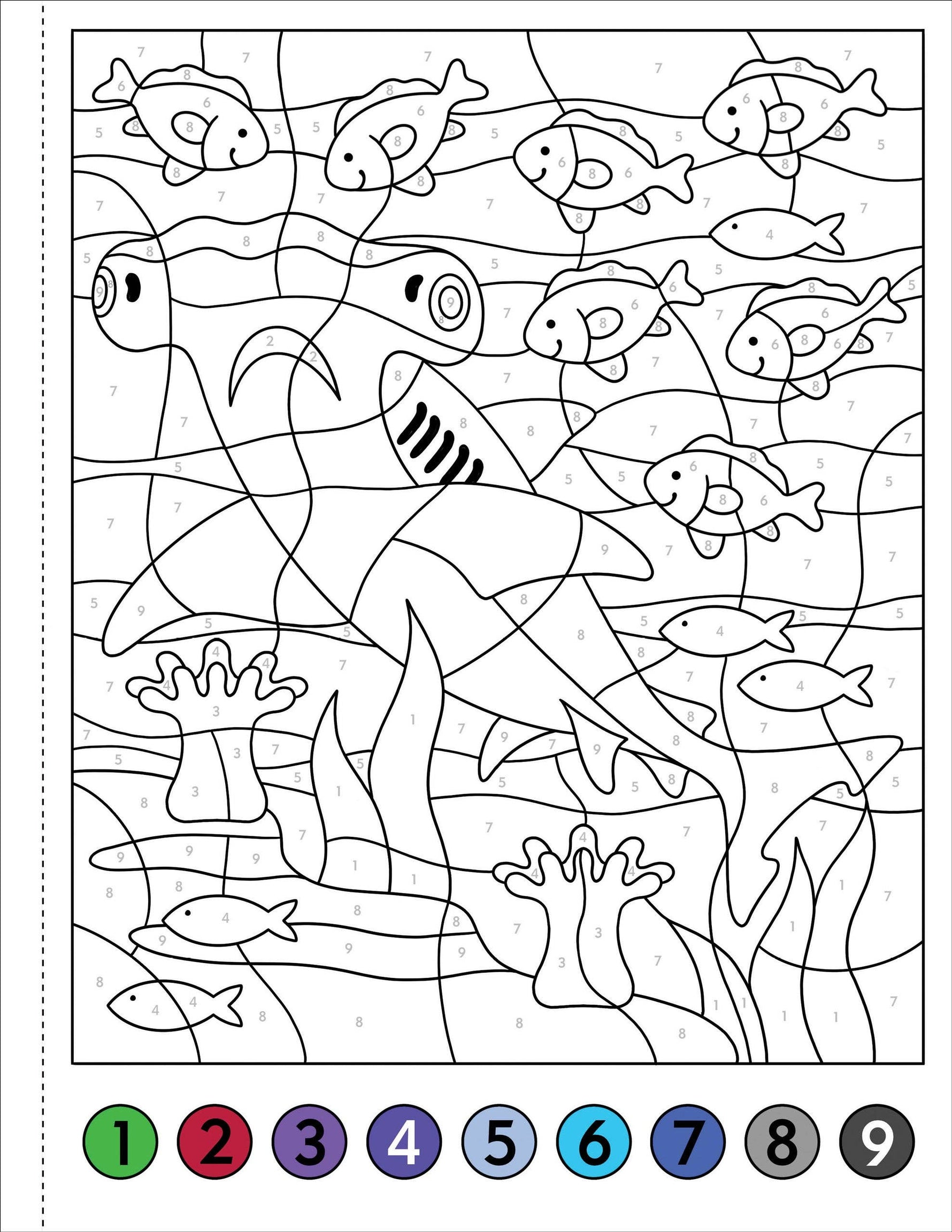Color-By-Number Under The Sea coloring book