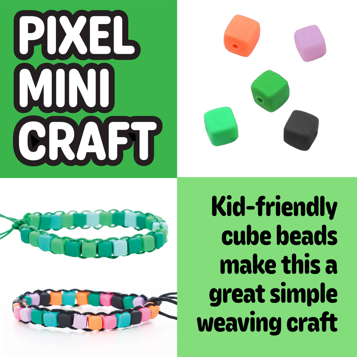 Woven Cube Bracelets craft kit for kids