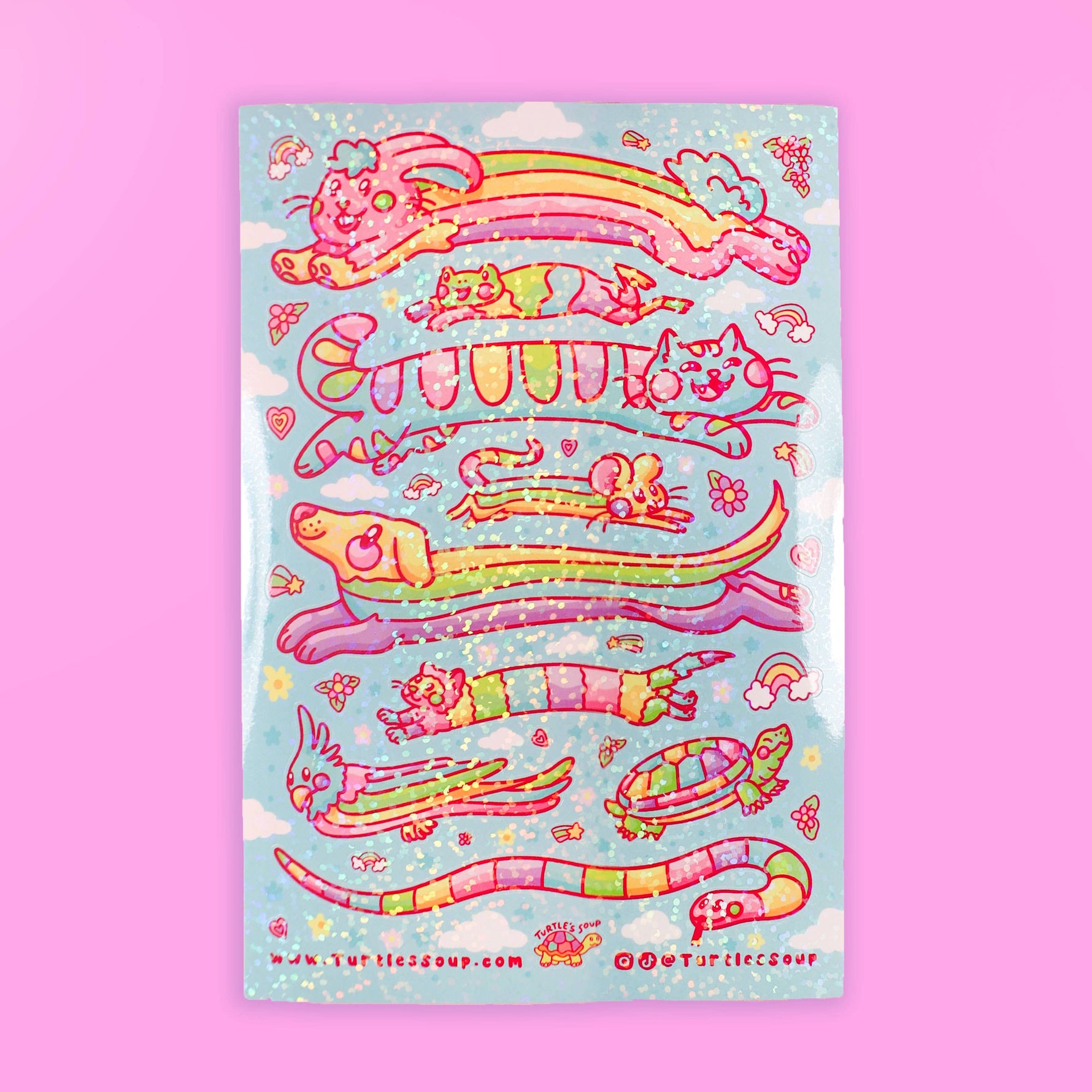 Rainbow Animals Colorful sticker sheet