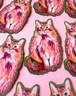 Pink Glitter Kitty vinyl sticker