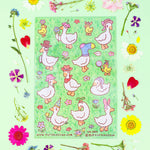 Ducks with Hats Glitter Sticker Sheet