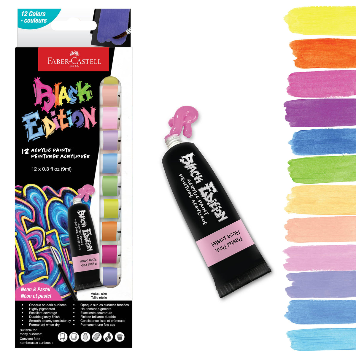 12 Ct Acrylic Paint Tubes, Neon